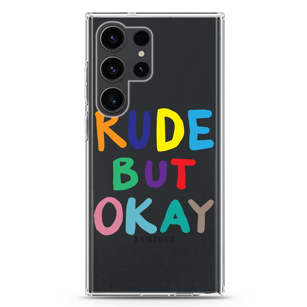 Rude but OKAY Samsung Galaxy Ultra 透明保護殼，適用 S26/S25/S24/S23 Ultra，圖1