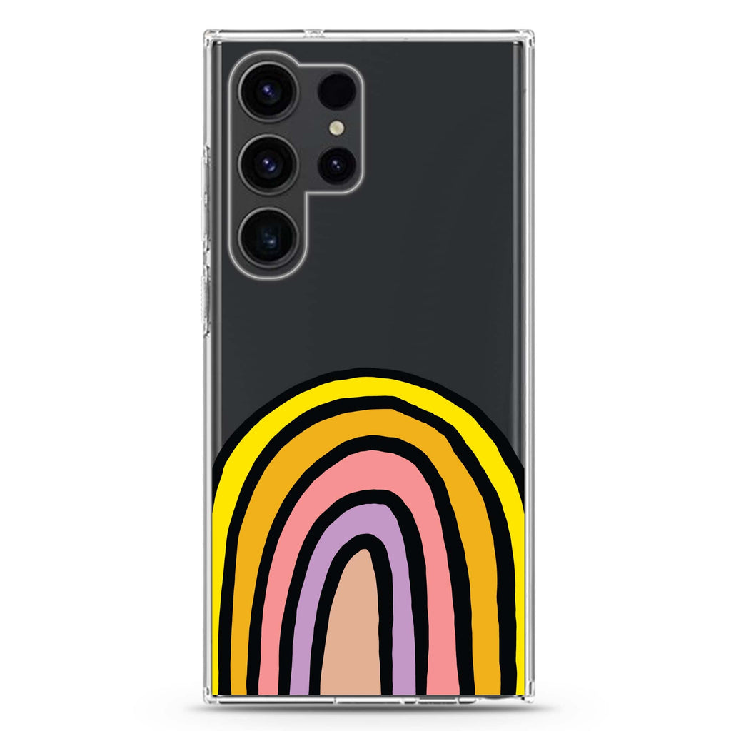 Happy Rainbow Samsung Galaxy Ultra 透明保護殼，適用 S26/S25/S24/S23 Ultra，圖1
