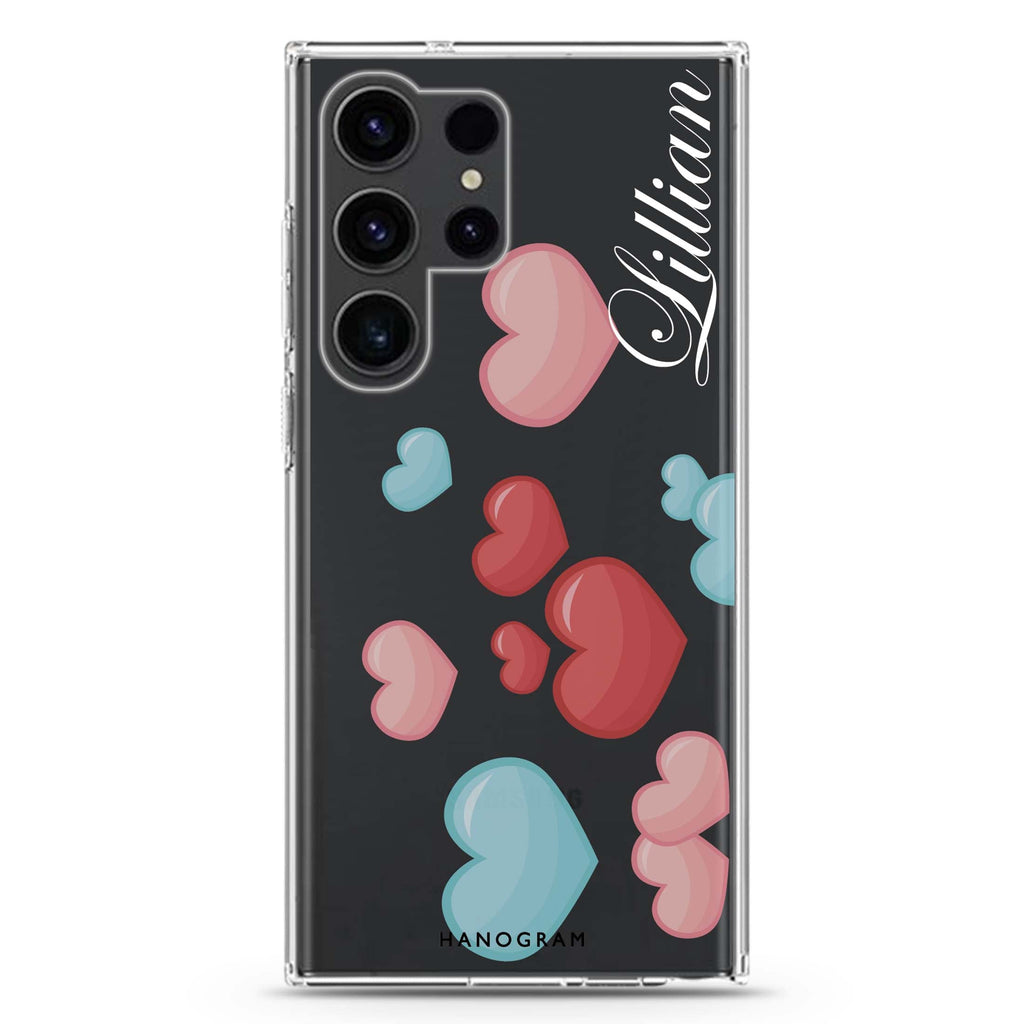 Full Love Samsung Galaxy Ultra 可加名字透明保護殼，適用 S26/S25/S24/S23 Ultra，圖1
