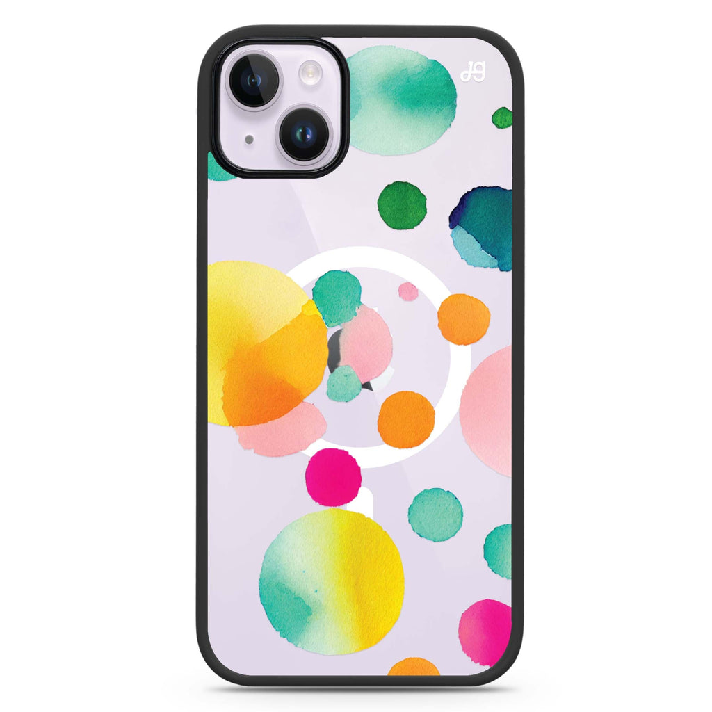 Abstract Polka Dot iPhone 14 Plus Magsafe 兼容防衝擊保護殼