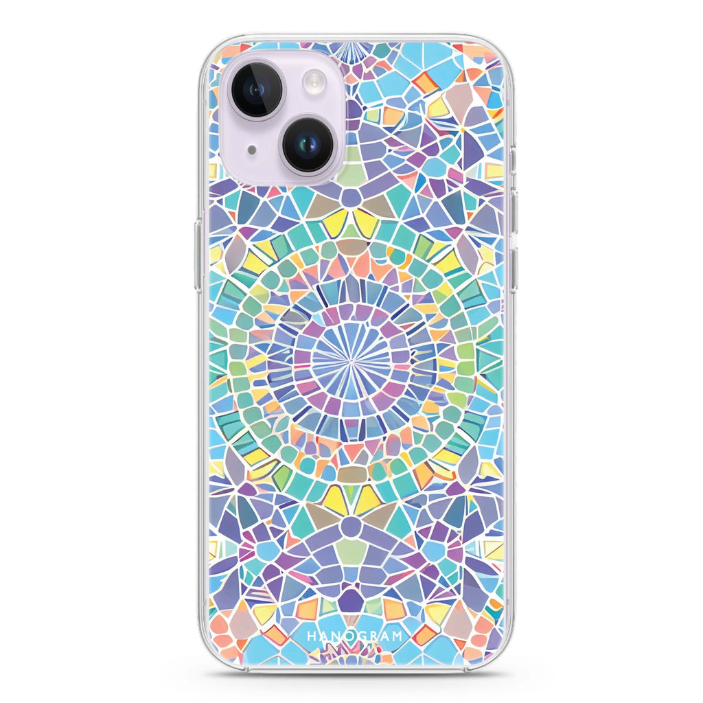Mosaic artwork iPhone 14 Magsafe 兼容水晶透明保護殼