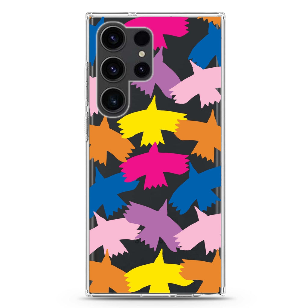 Colourful Birds Samsung Galaxy Ultra 透明保護殼，適用 S26/S25/S24/S23 Ultra，圖1