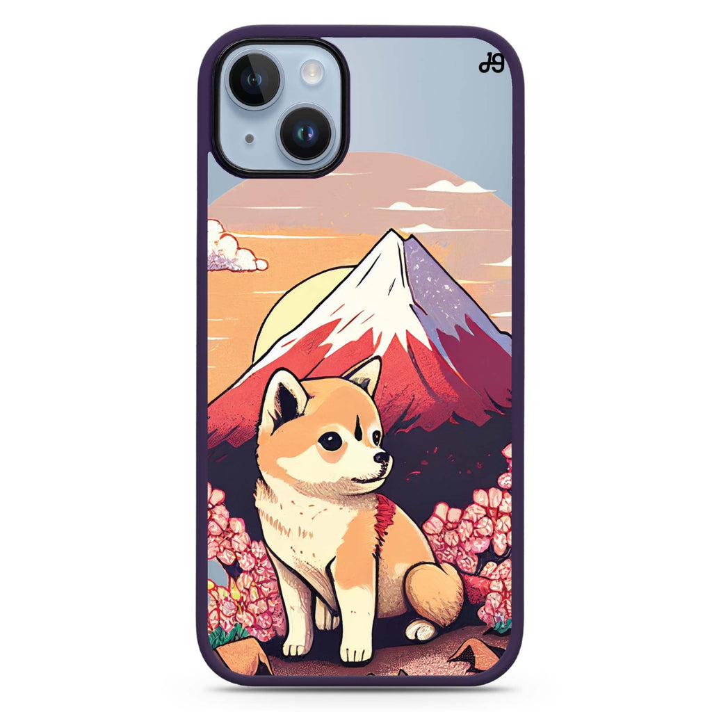 Shiba Inu & Fuji Mountain iPhone 14 Plus Magsafe 兼容防衝擊保護殼