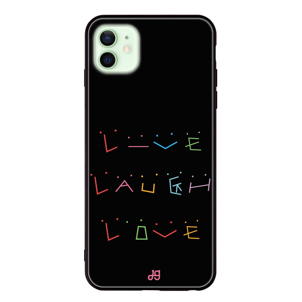 Live Laugh Love iPhone 12 mini 超薄強化玻璃殻