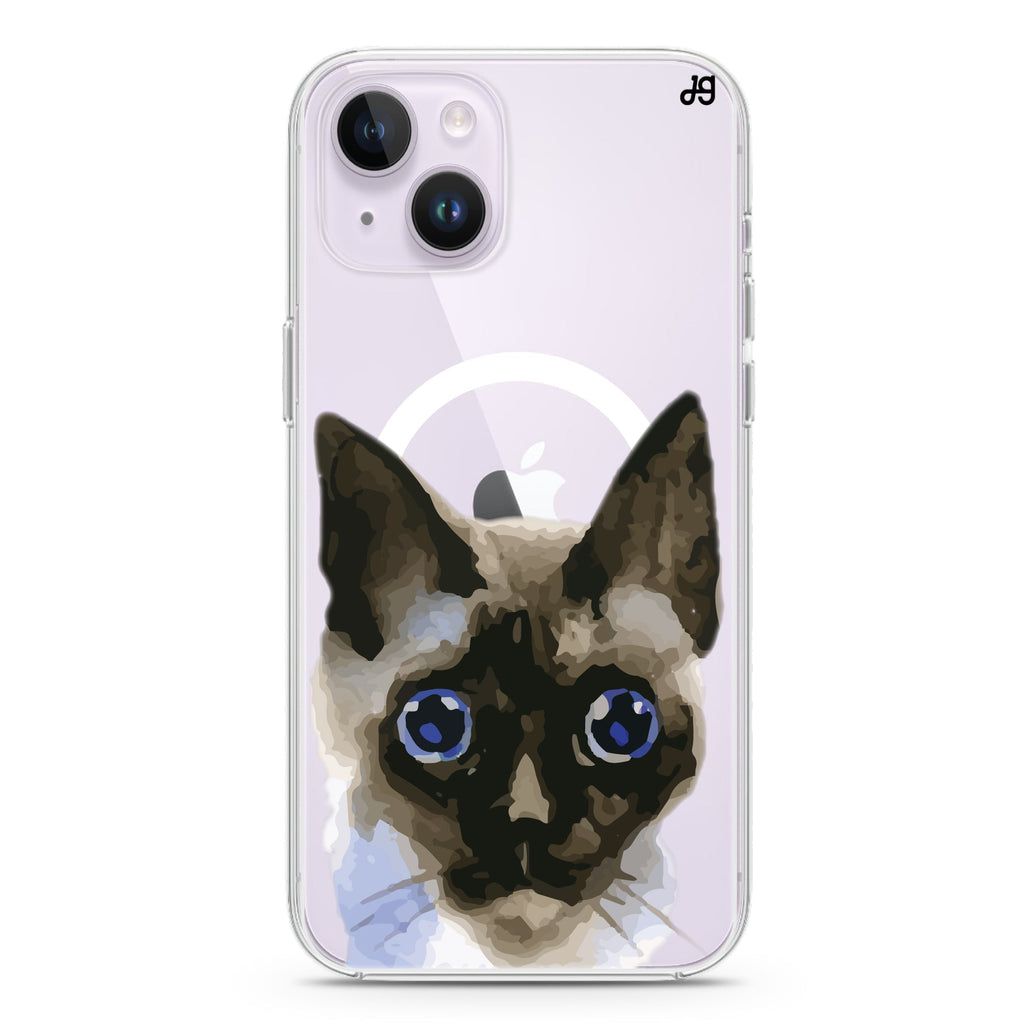 Watercolour Cat iPhone 14 Plus Magsafe 兼容水晶透明保護殼