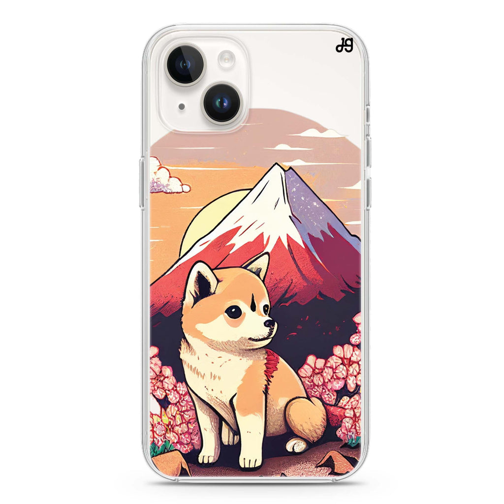 Shiba Inu & Fuji Mountain iPhone 14 Magsafe 兼容水晶透明保護殼