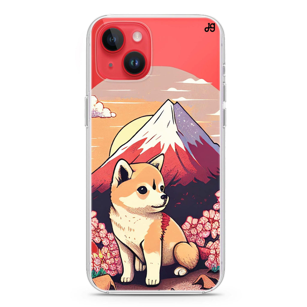 Shiba Inu & Fuji Mountain iPhone 14 Plus 水晶透明保護殼