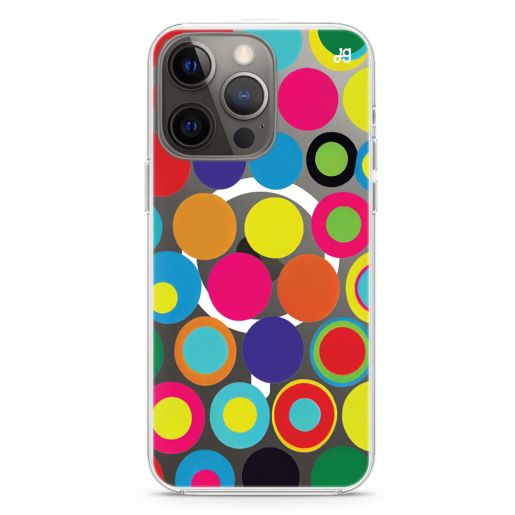 Polka Dot Pattern II iPhone 14 Plus Magsafe 兼容水晶透明保護殼