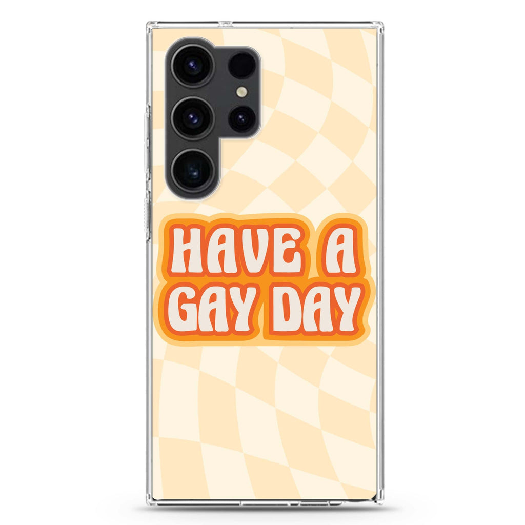 Have a Gay Day Samsung Galaxy Ultra 透明保護殼，適用 S26/S25/S24/S23 Ultra，圖1