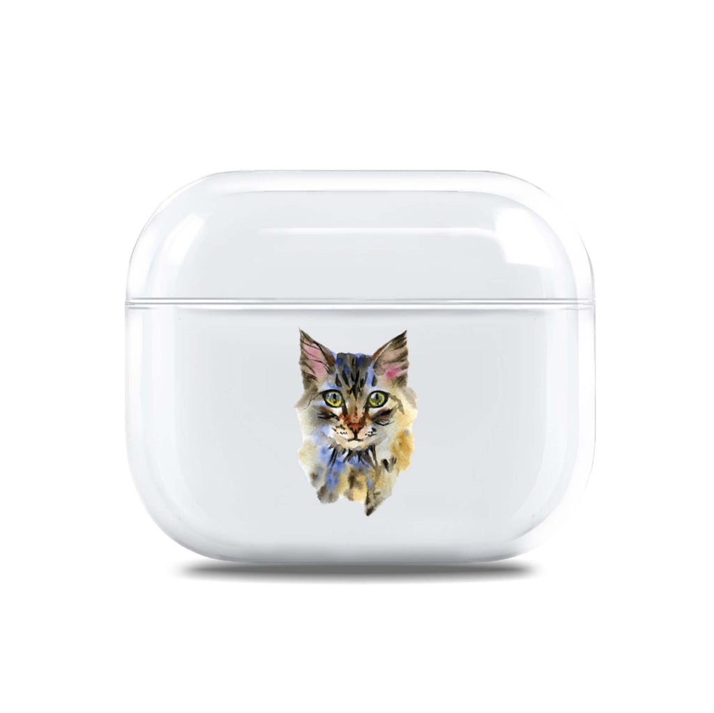 Watercolour Cat AirPods 透明保護殻