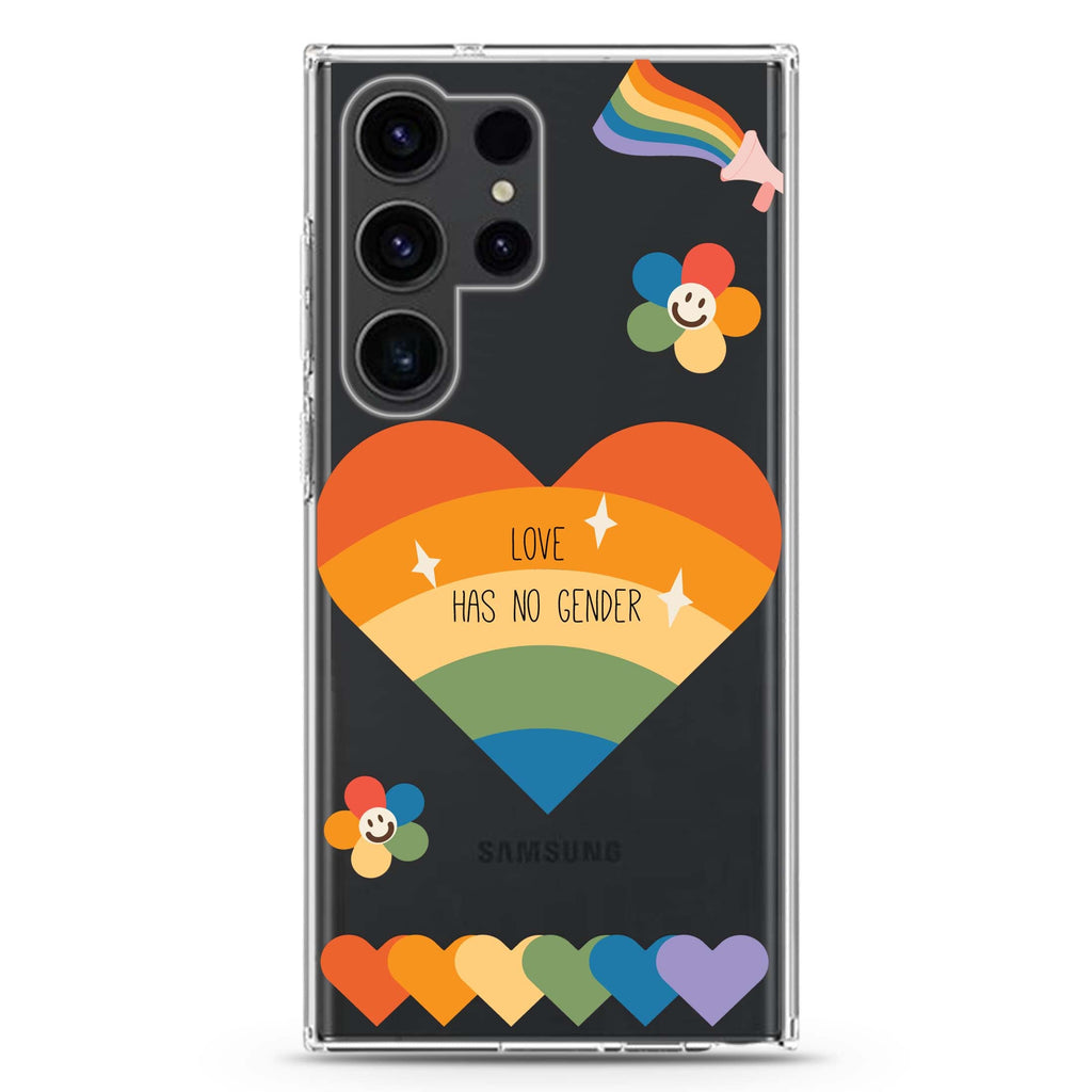 Love Has no gender Samsung Galaxy Ultra 透明保護殼，適用 S26/S25/S24/S23 Ultra，圖1