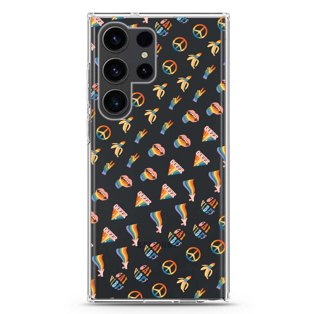 Spread Love all time Samsung Galaxy Ultra 透明保護殼，適用 S26/S25/S24/S23 Ultra，圖1