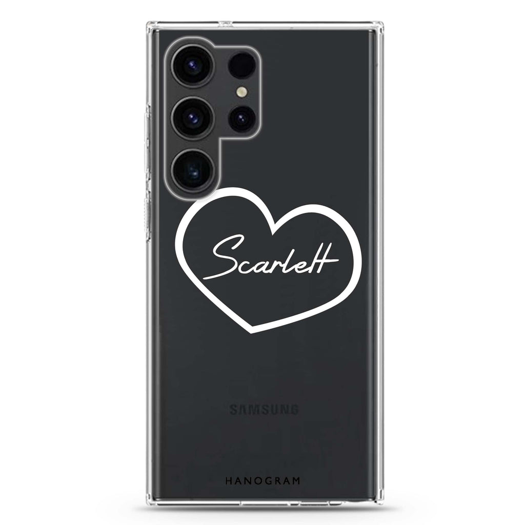 Sweet Heart Samsung Galaxy Ultra 可加名字透明保護殼，適用 S26/S25/S24/S23 Ultra，圖1