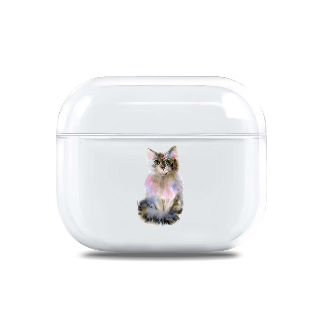 Watercolour Cat AirPods 透明保護殻