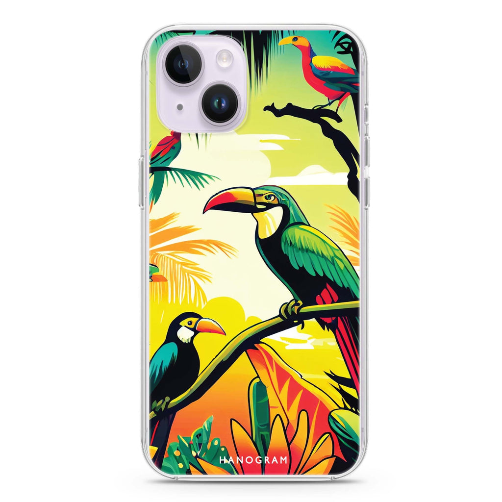 Tropical birds iPhone 14 plus 水晶透明保護殼