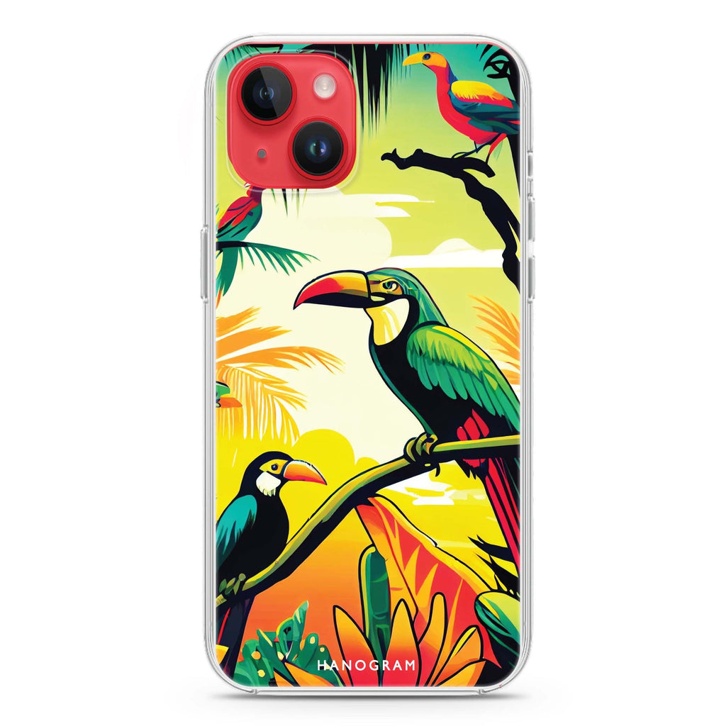 Tropical birds iPhone 14 Magsafe 兼容水晶透明保護殼
