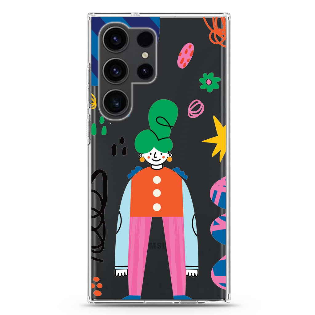 Abstract People Samsung Galaxy Ultra 透明保護殼，適用 S26/S25/S24/S23 Ultra，圖1
