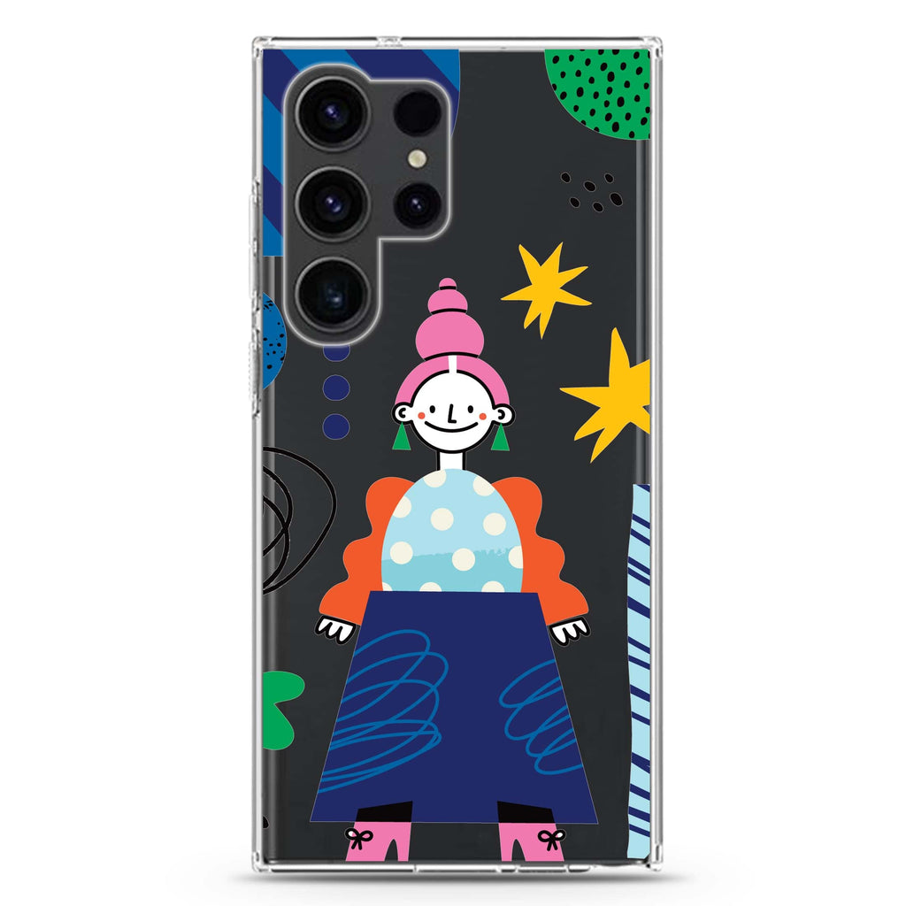 Abstract People Samsung Galaxy Ultra 透明保護殼，適用 S26/S25/S24/S23 Ultra，圖1