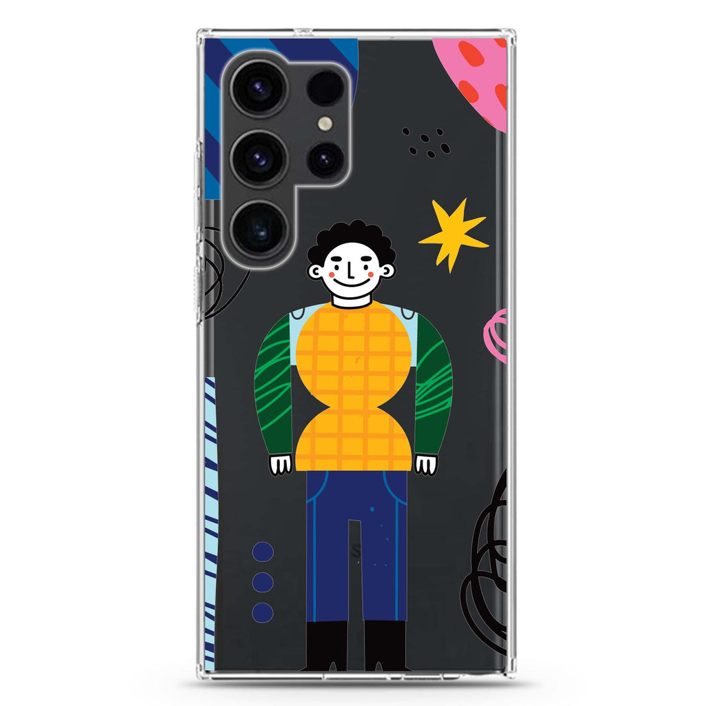 Abstract People Samsung Galaxy Ultra 透明保護殼，適用 S26/S25/S24/S23 Ultra，圖1
