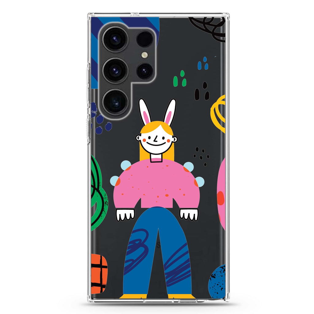 Abstract People Samsung Galaxy Ultra 透明保護殼，適用 S26/S25/S24/S23 Ultra，圖1