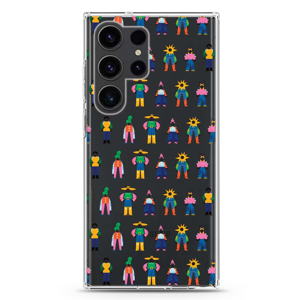 Abstract People Family Samsung Galaxy Ultra 透明保護殼，適用 S26/S25/S24/S23 Ultra，圖1