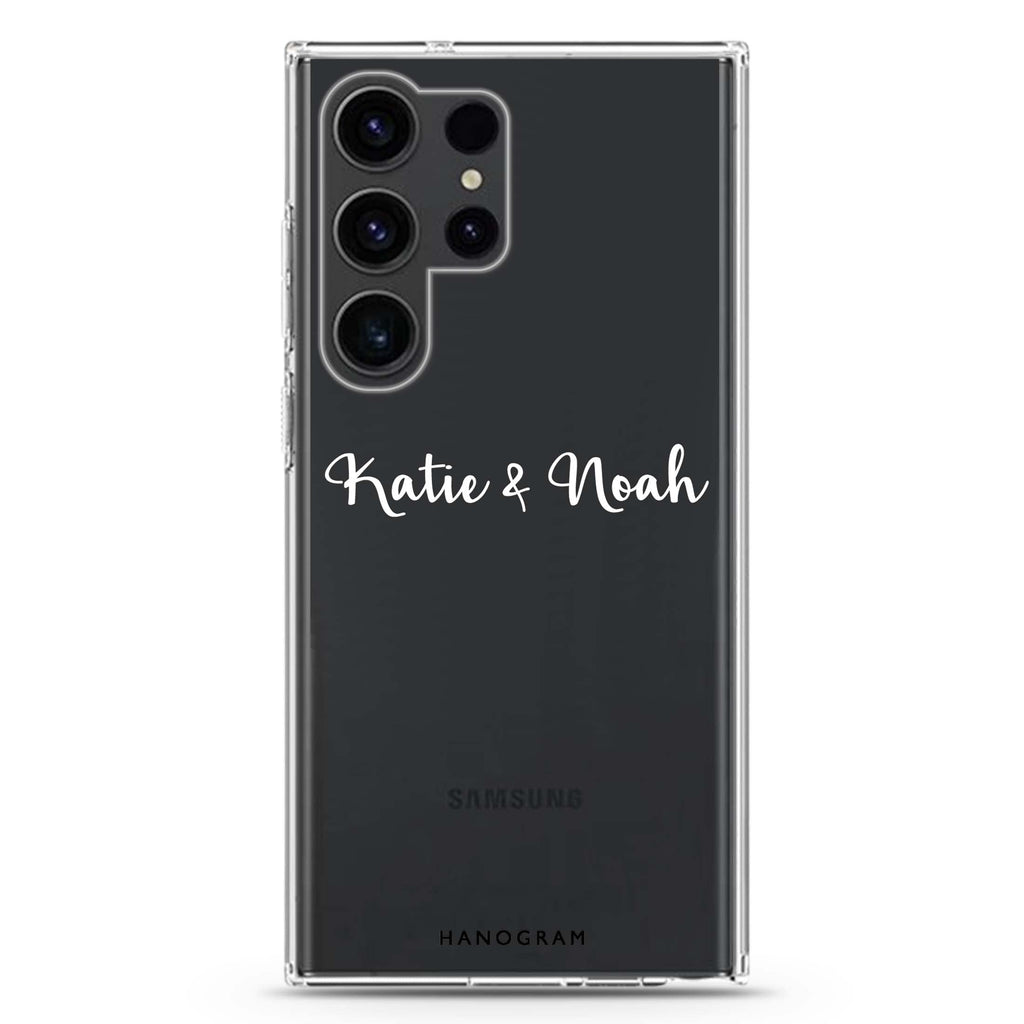 Me & You Samsung Galaxy Ultra 可加名字透明保護殼，適用 S26/S25/S24/S23 Ultra，圖1