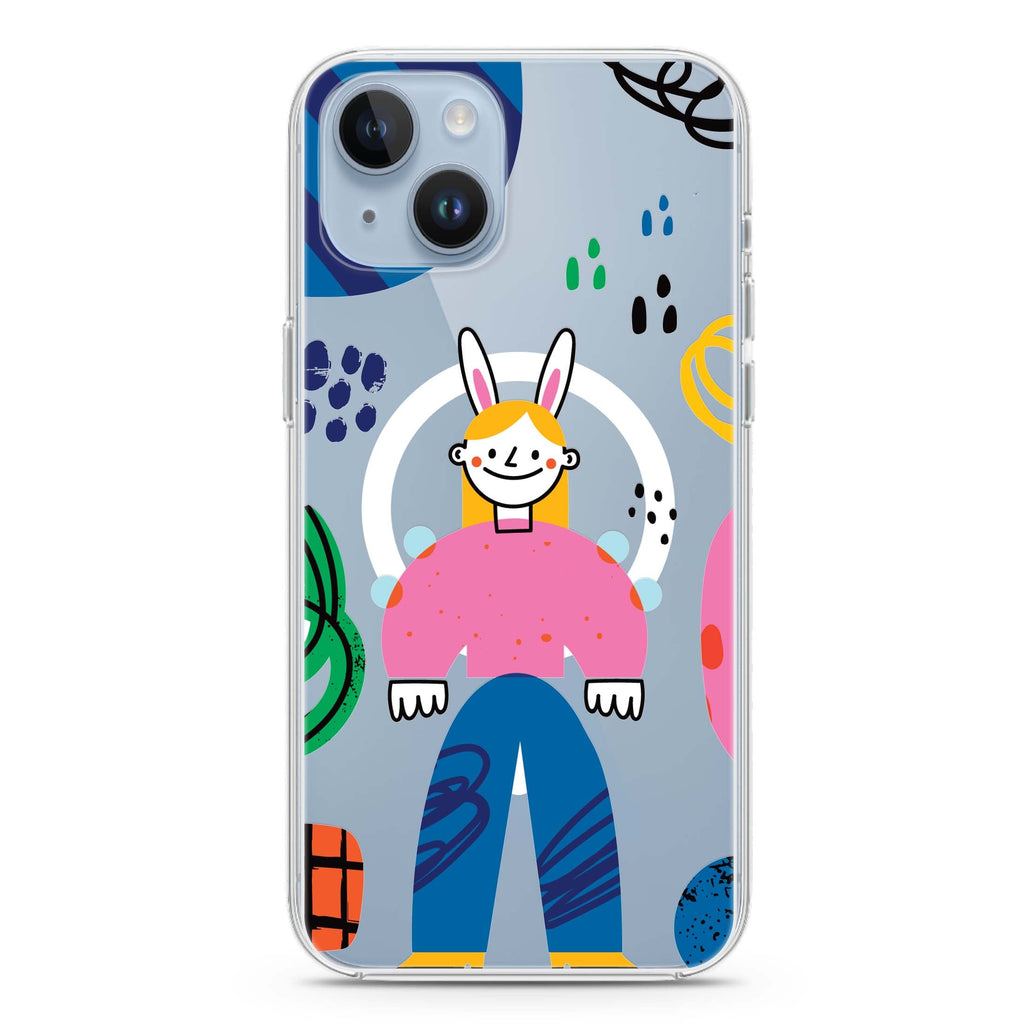 Abstract People iPhone 14 Plus Magsafe 兼容水晶透明保護殼