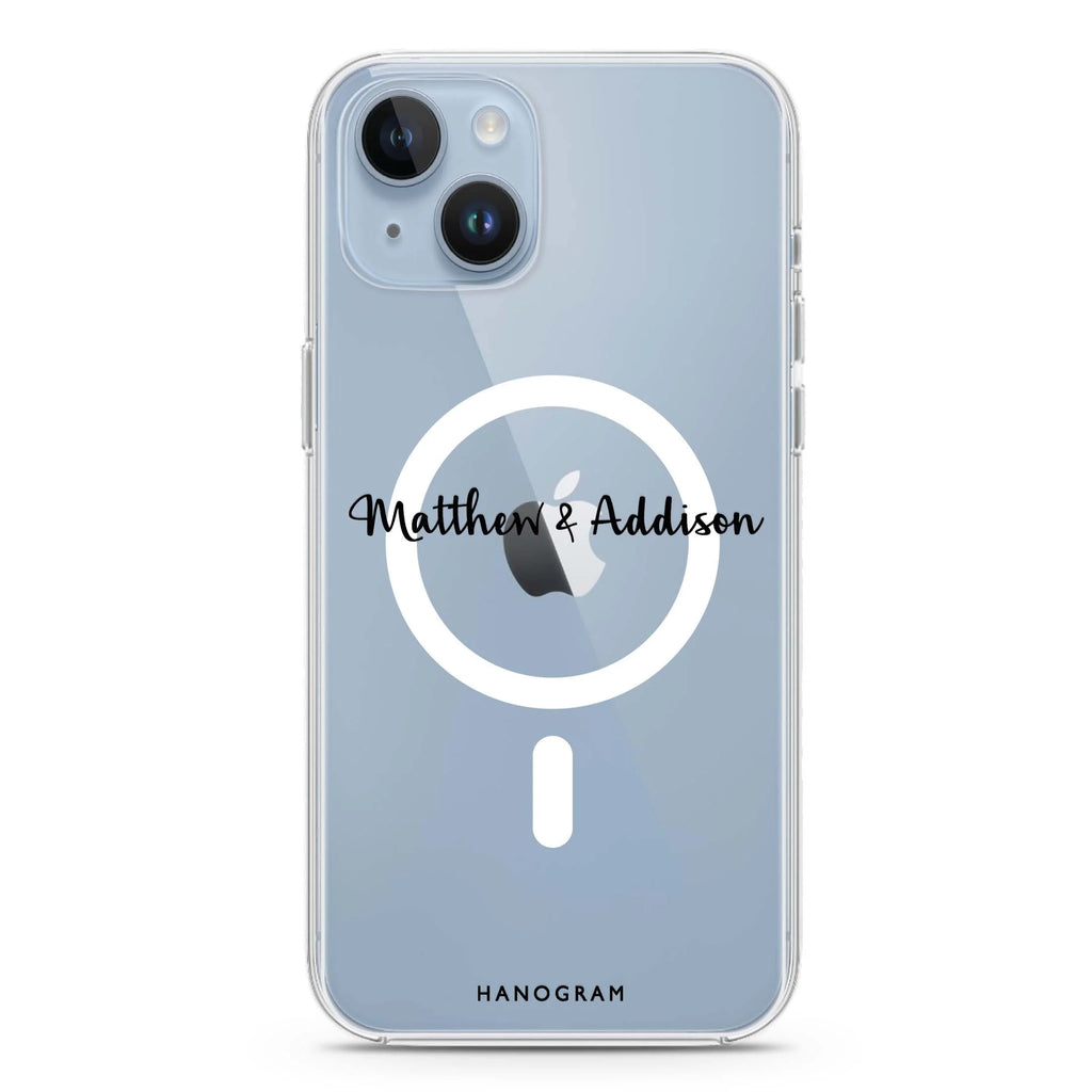 Me & You iPhone 14 Plus Magsafe 兼容水晶透明保護殼