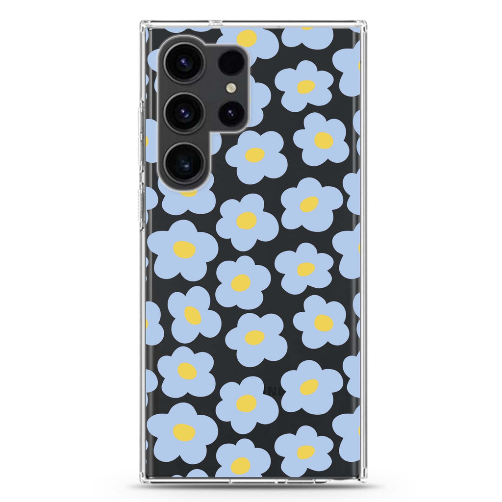 Flowers Pattern Samsung Galaxy Ultra 透明保護殼，適用 S26/S25/S24/S23 Ultra，圖1