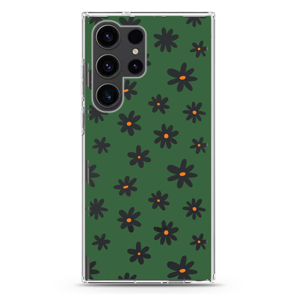 Flowers Pattern Samsung Galaxy Ultra 透明保護殼，適用 S26/S25/S24/S23 Ultra，圖1