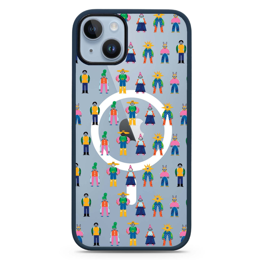 Abstract People Family iPhone 14 Plus Magsafe 兼容防衝擊保護殼