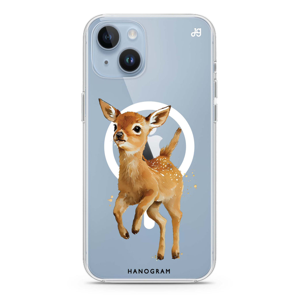 A Deer iPhone 14 Plus Magsafe 兼容水晶透明保護殼