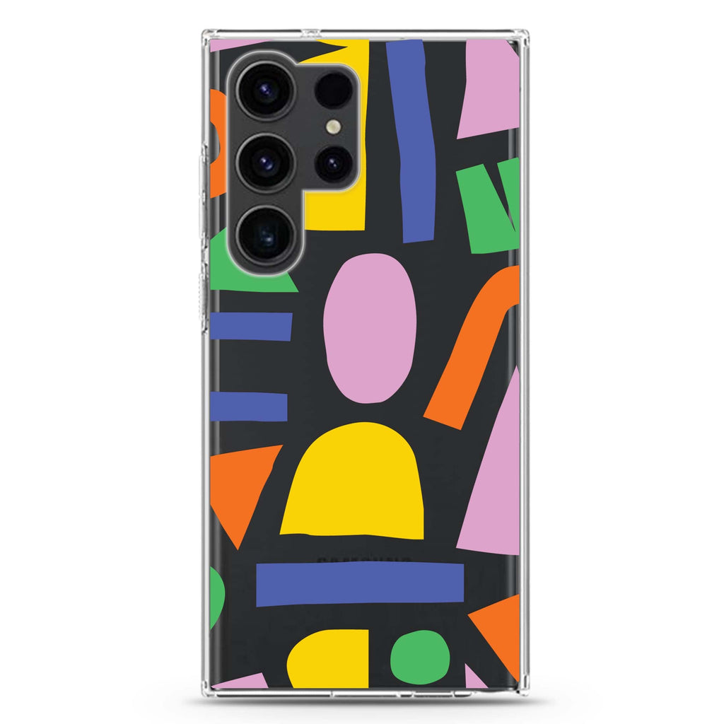 Abstract Doodles Samsung Galaxy Ultra 透明保護殼，適用 S26/S25/S24/S23 Ultra，圖1