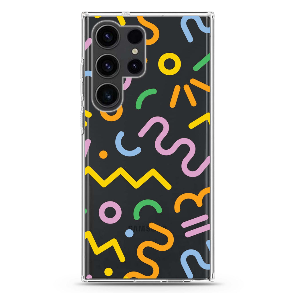 Abstract Doodles Samsung Galaxy Ultra 透明保護殼，適用 S26/S25/S24/S23 Ultra，圖1