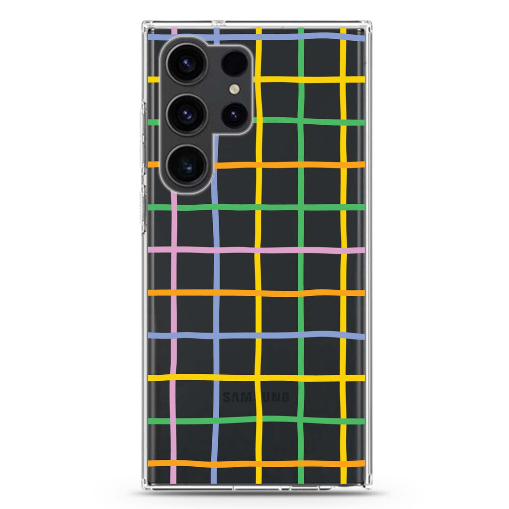 Abstract Doodles Pattern Samsung Galaxy Ultra 透明保護殼，適用 S26/S25/S24/S23 Ultra，圖1