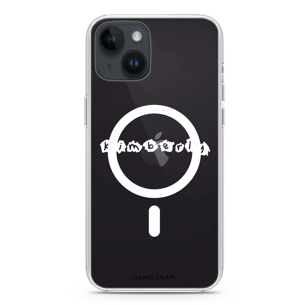 Sticker Custom Name iPhone 14 Plus Magsafe 兼容水晶透明保護殼