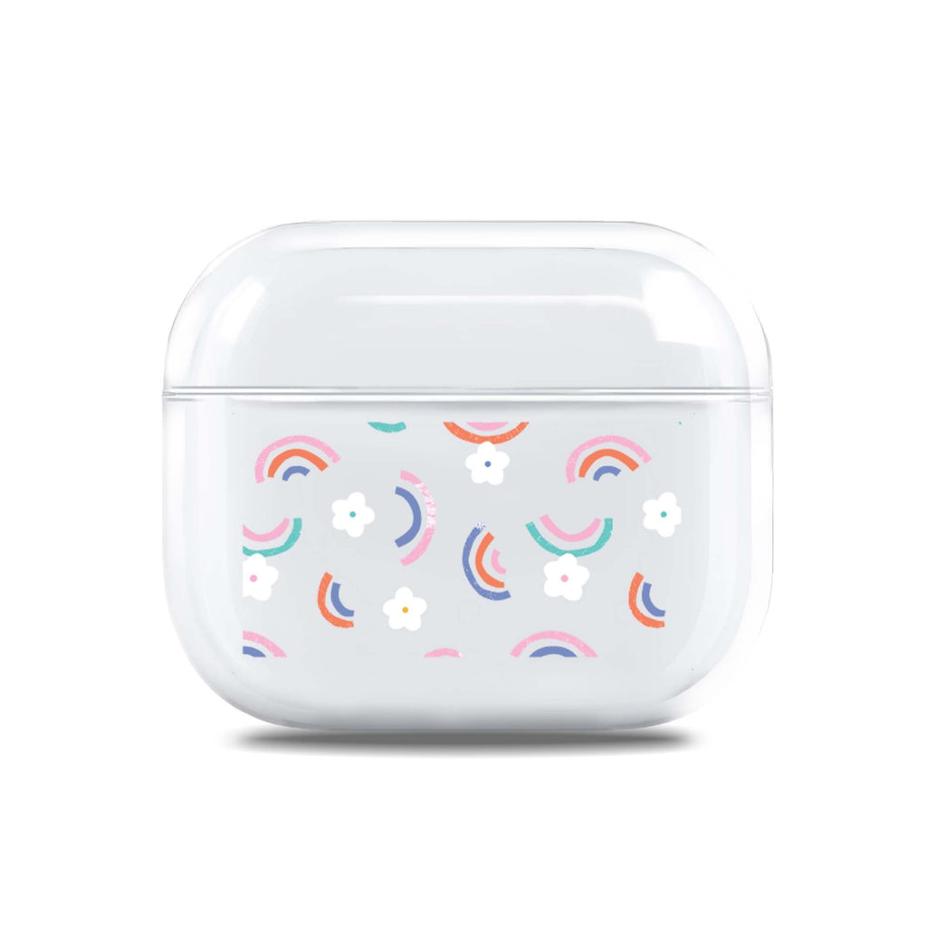 Rainbow Floral AirPods 透明保護殻