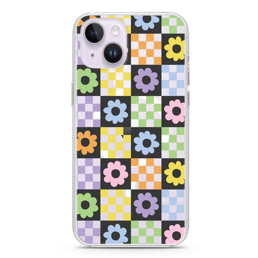 Flowers iPhone 14 Plus Magsafe 兼容水晶透明保護殼