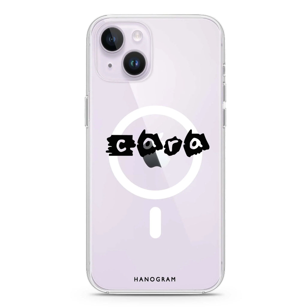 Sticker Custom Name iPhone 14 Magsafe 兼容水晶透明保護殼