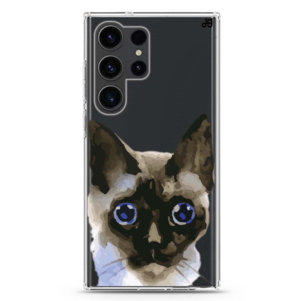 Watercolour Cat Samsung Galaxy Ultra 透明保護殼，適用 S26/S25/S24/S23 Ultra，圖1