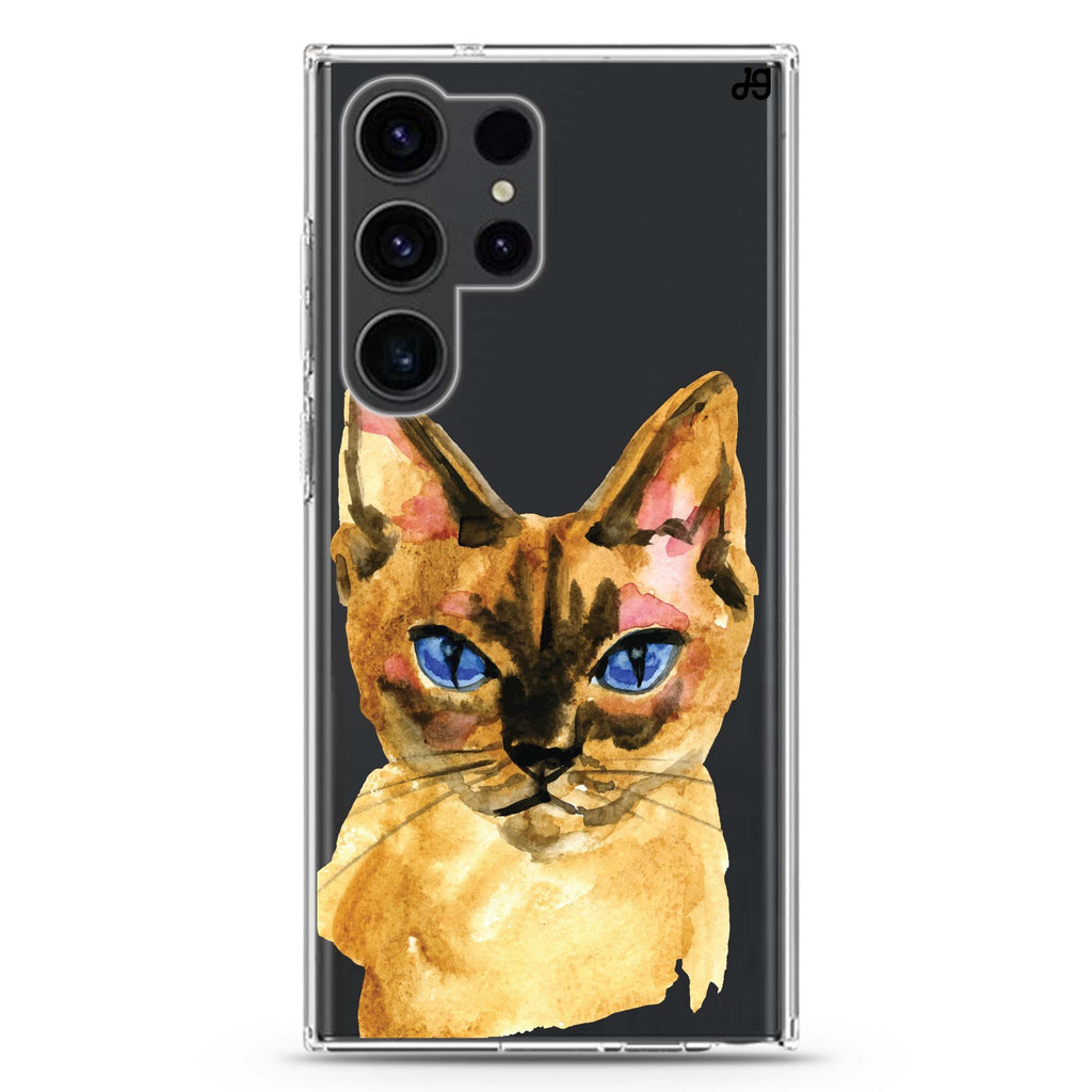 Watercolour Cat Samsung Galaxy Ultra 透明保護殼，適用 S26/S25/S24/S23 Ultra，圖1