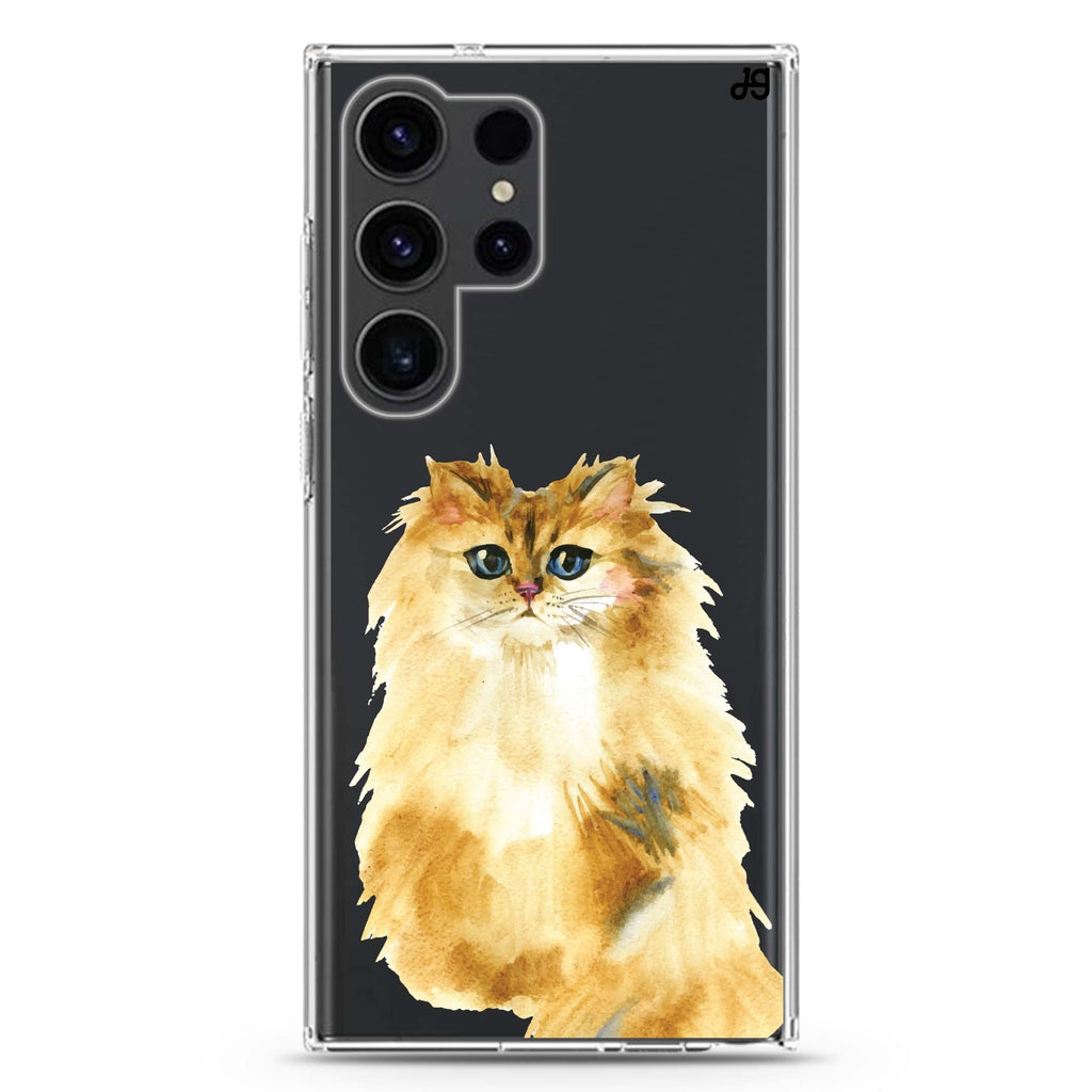 Watercolour Cat Samsung Galaxy Ultra 透明保護殼，適用 S26/S25/S24/S23 Ultra，圖1
