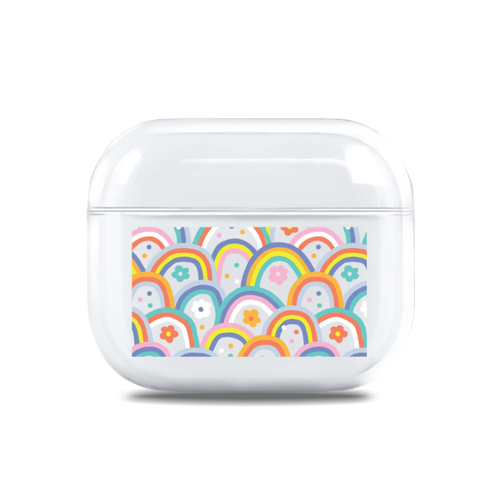 Colourful Rainbow Floral AirPods 透明保護殻