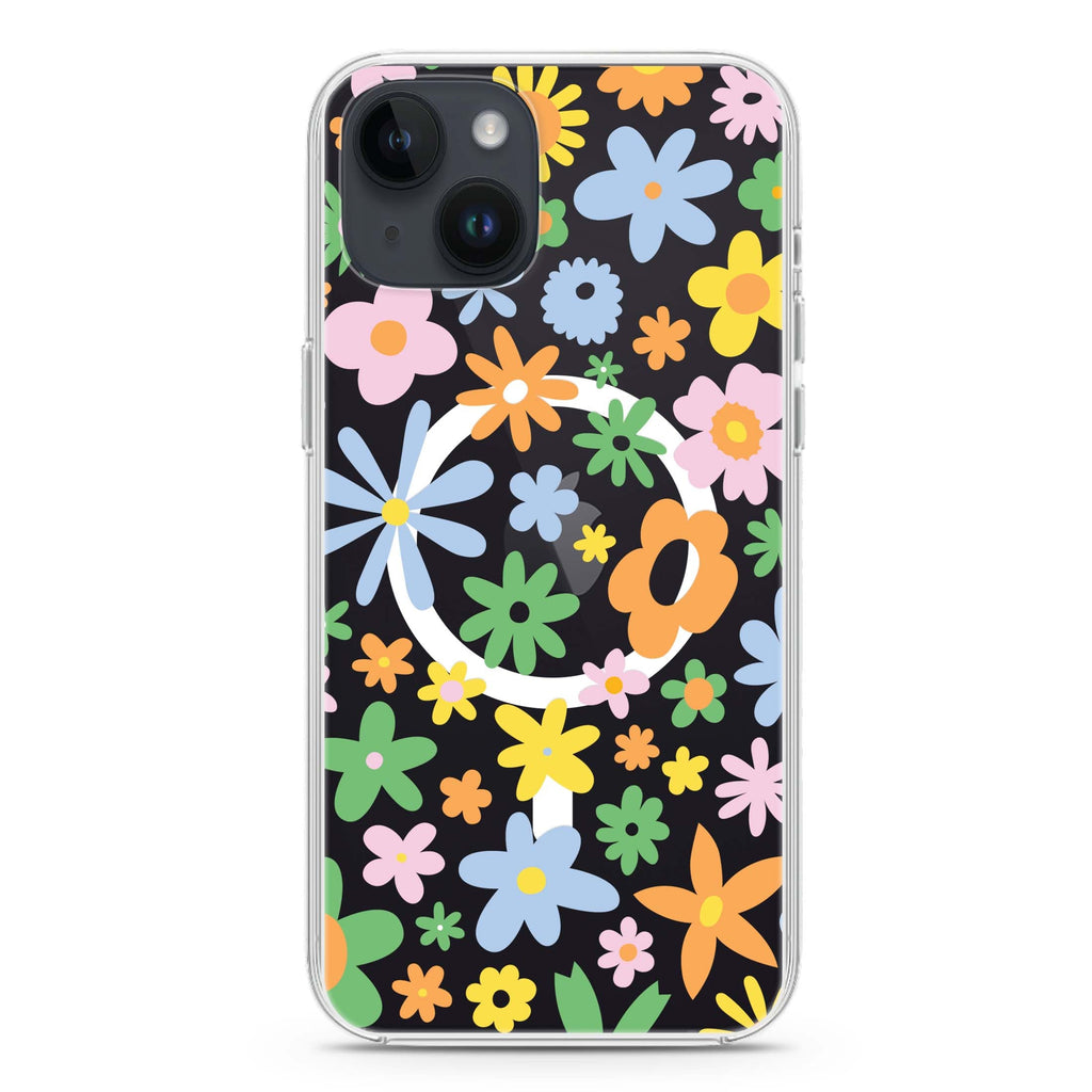 Flowers iPhone 14 Magsafe 兼容水晶透明保護殼