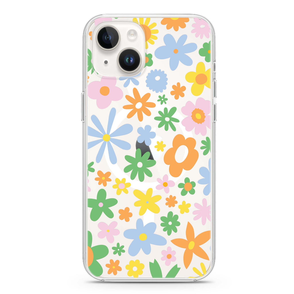 Flowers iPhone 14 Plus Magsafe 兼容水晶透明保護殼