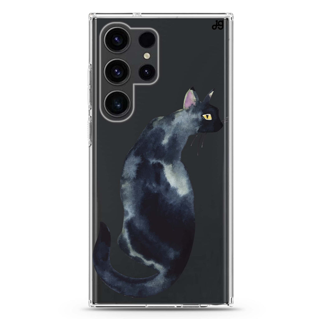 Watercolour Cat Samsung Galaxy Ultra 透明保護殼，適用 S26/S25/S24/S23 Ultra，圖1