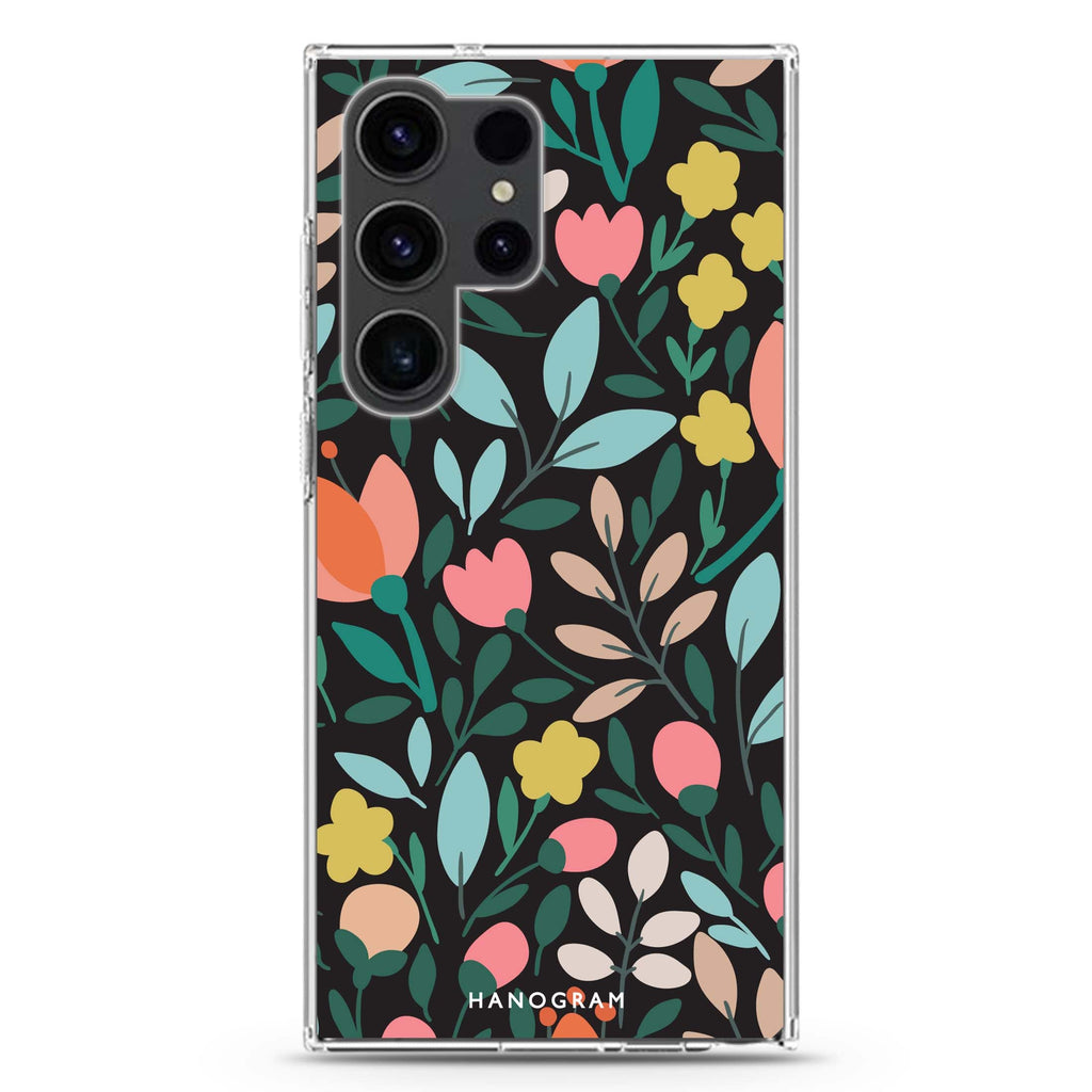 Floral Samsung Galaxy Ultra 透明保護殼，適用 S26/S25/S24/S23 Ultra，圖1