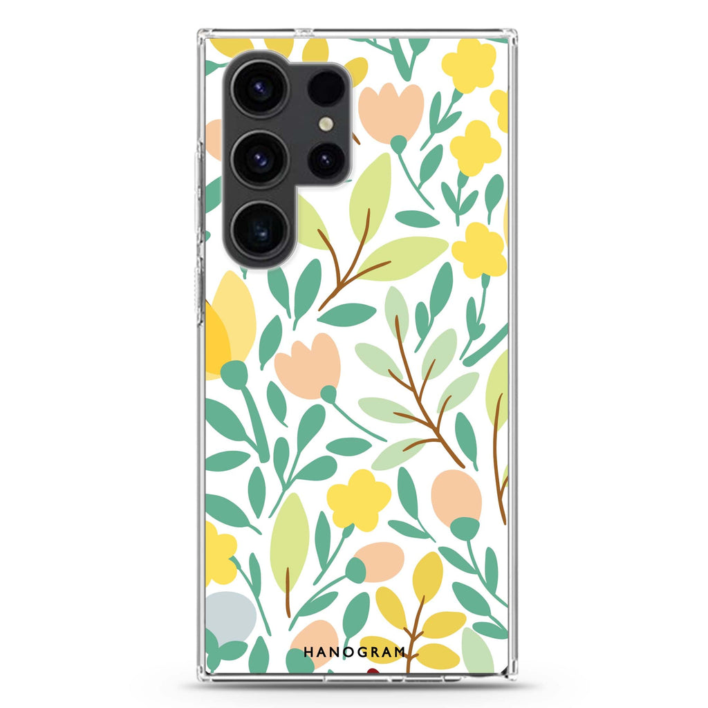 Floral Samsung Galaxy Ultra 透明保護殼，適用 S26/S25/S24/S23 Ultra，圖1