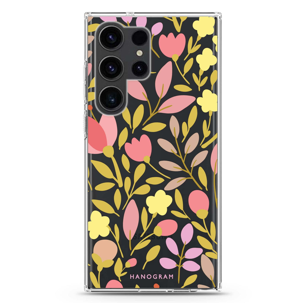 Floral Samsung Galaxy Ultra 透明保護殼，適用 S26/S25/S24/S23 Ultra，圖1