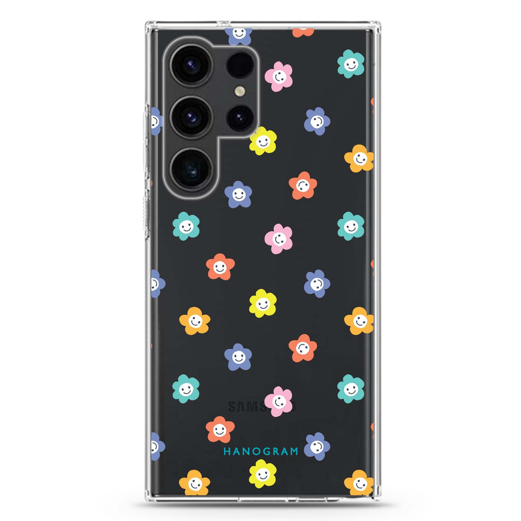Little Smile Flowers Samsung Galaxy Ultra 透明保護殼，適用 S26/S25/S24/S23 Ultra，圖1
